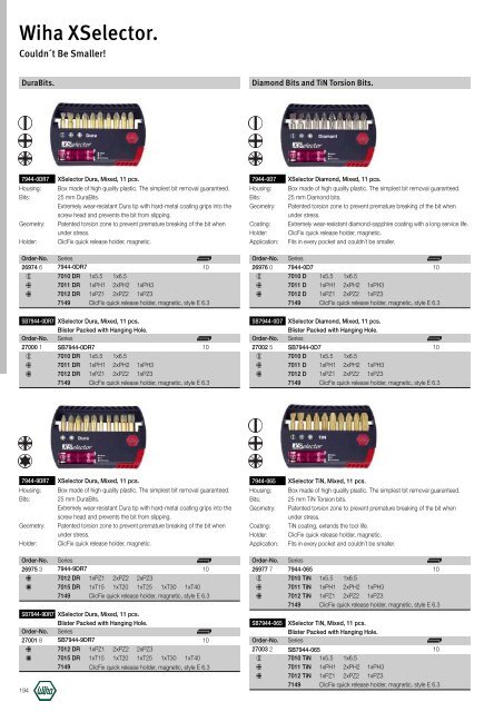 Wiha Product Catalogue 2008/2009 - KAVON CZ sro