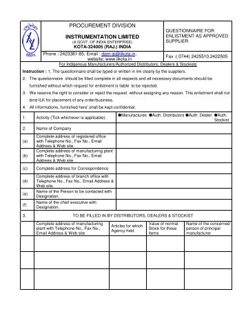 Download - Instrumentation Limited, Kota