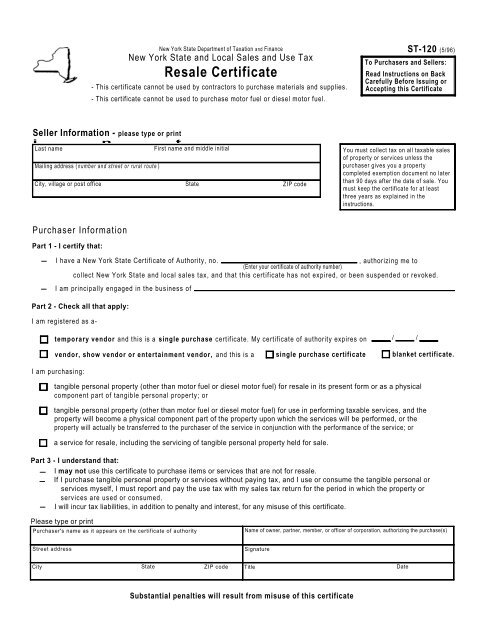 Annual Resale Certificate For Sales Tax 4181