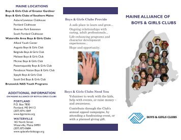 Maine Alliance Brochure - Boys & Girls Clubs of Southern Maine