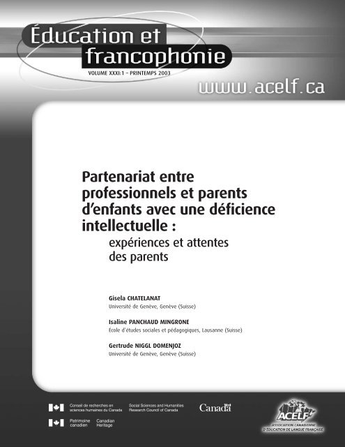 Partenariat entre professionnels et parents d'enfants - acelf