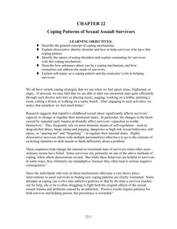 CHAPTER 22 Coping Patterns of Sexual Assault ... - Jane Doe Inc.