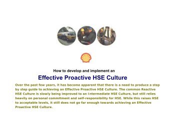 Effective Proactive HSE Culture - Petroleum Development Oman