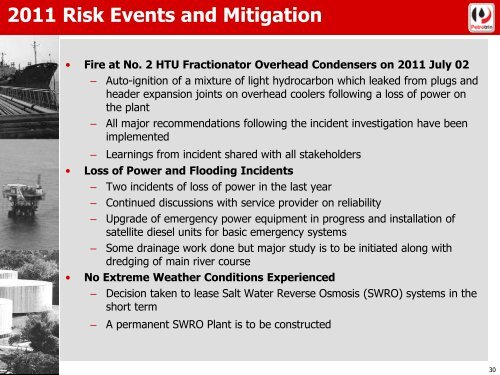 Insurance Underwriters Roadshow 2012 January - Petrotrin