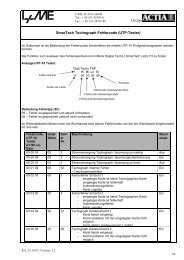 SmarTach Tachograph Fehlercode (UTP-Tester)