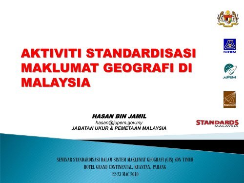 Standard Activity GIS - Malaysia Geoportal