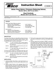 Instruction Sheet Boiler Feed Valves ( Pressure ... - Taco-Hvac