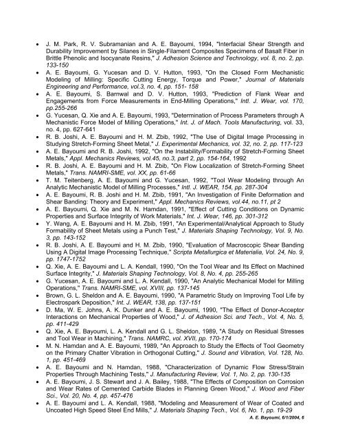 Bayoumi CV June 1 2004.pdf - Mechanical Engineering - University ...