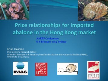 price integration and demand analysis of abalone in the hong kong ...