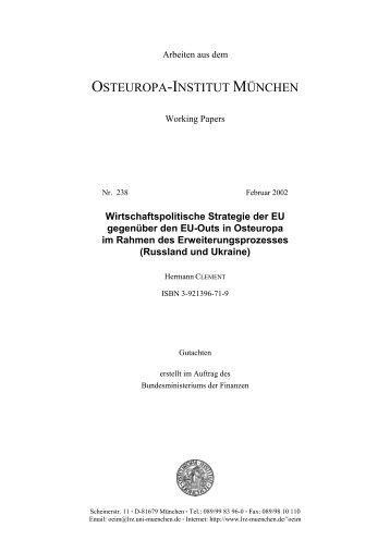 Wirtschaftspolitische Strategie der EU gegenüber ... - Südost-Institut