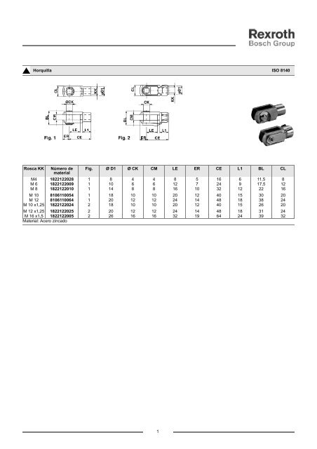 Cilindro de carrera corta Serie 5200 - Bosch Rexroth