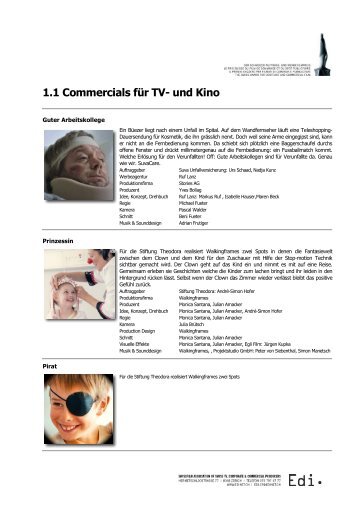 1.1 Commercials für TV- und Kino - Werbewoche