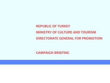 REPUBLIC OF TURKEY MINISTRY OF CULTURE AND TOURISM ...