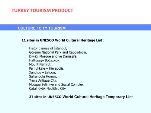 REPUBLIC OF TURKEY MINISTRY OF CULTURE AND TOURISM ...