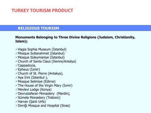 REPUBLIC OF TURKEY MINISTRY OF CULTURE AND TOURISM ...