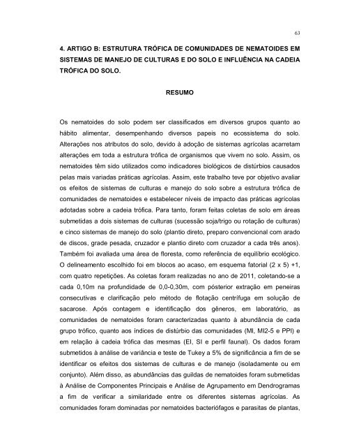 diversidade de nematoides em sistemas de culturas e ... - Index of