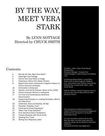 By The Way, Meet Vera Stark Study Guide - Goodman Theatre ...