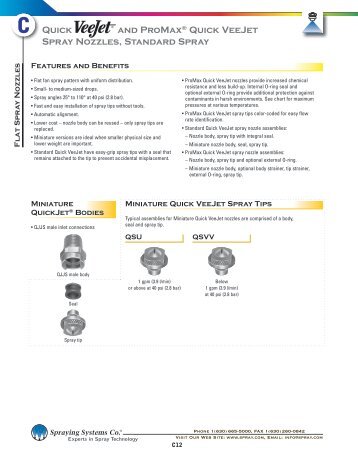 C12 - Quick VeeJet Spray Nozzles - Spraying Systems Co.