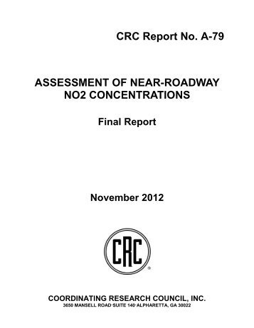CRC Report No. A-79 - Coordinating Research Council