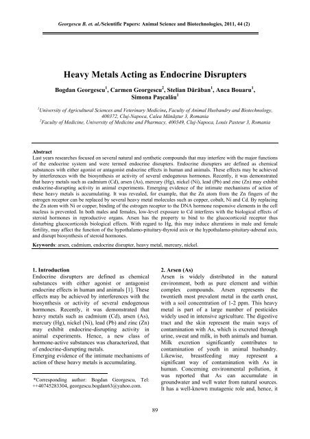 Heavy Metals Acting as Endocrine Disrupters