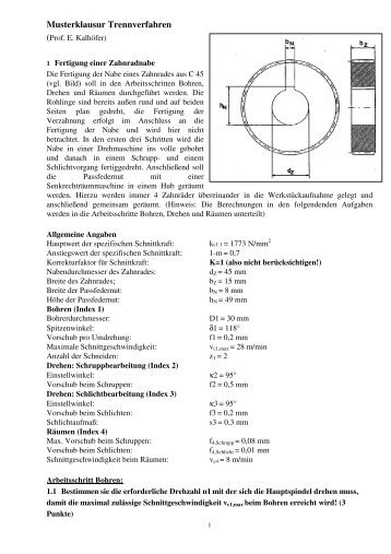 Musterklausur Trennverfahren