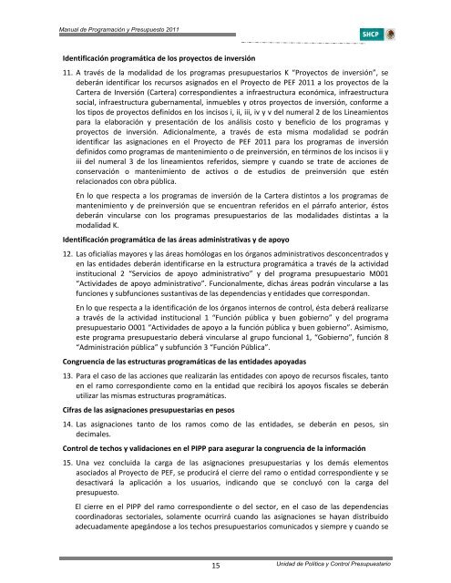 manual de programaciÃ³n y presupuesto para el ejercicio fiscal 2011