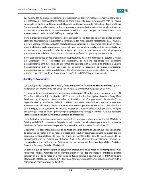 manual de programaciÃ³n y presupuesto para el ejercicio fiscal 2011