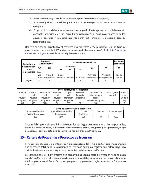 manual de programaciÃ³n y presupuesto para el ejercicio fiscal 2011