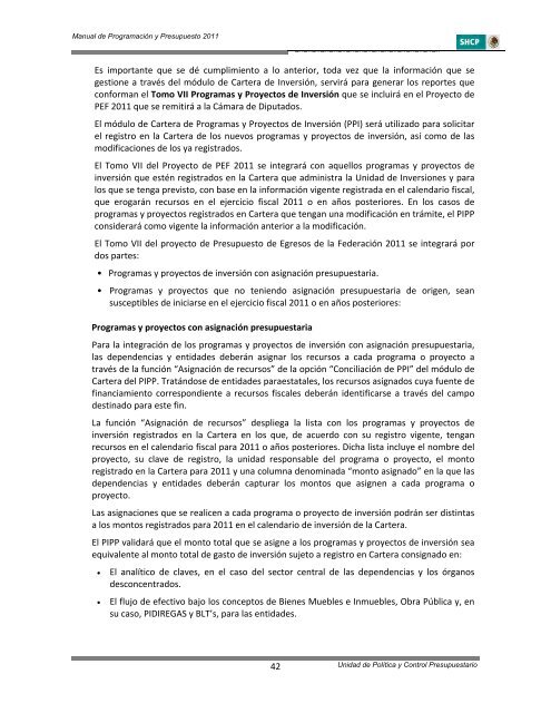 manual de programaciÃ³n y presupuesto para el ejercicio fiscal 2011