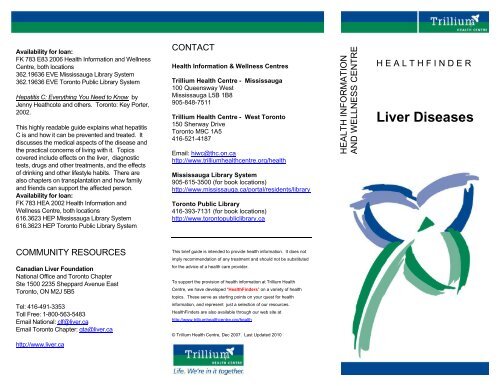 Liver Diseases - Trillium Health Centre