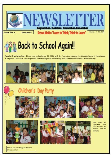 Newsletter 2nd Issue - Anglo Singapore International School