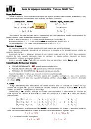 Sistemas de Equações Lineares