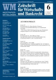 aus dem inhalt - WM Wirtschafts- und Bankrecht