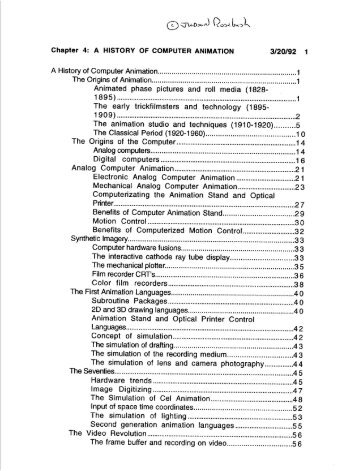 Chapter 4: A HISTORY OF COMPUTER ANIMATION ... - Vasulka.org