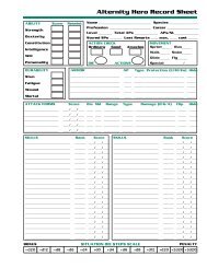 Alternity Hero Record Sheet - RPG Sheets