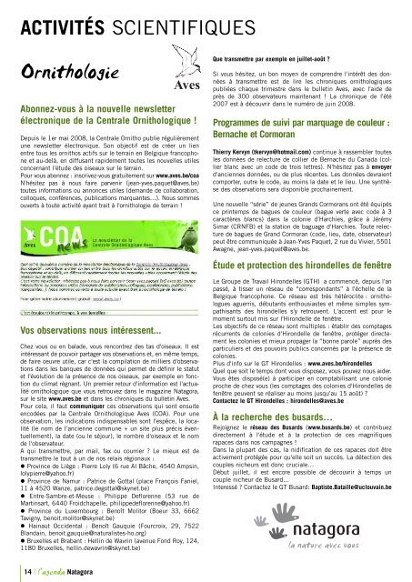 Agenda Mise au net.qxd - Natagora.org