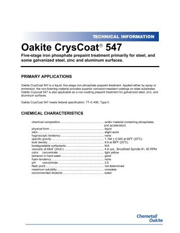 Oakite CrysCoatÂ® 547 - Super Kleen Direct