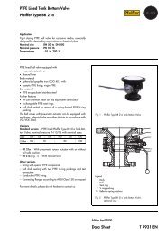 PTFE Lined Tank Bottom Valve Pfeiffer Type BR 21a Data Sheet T ...