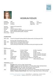 HEIDRUN FIEDLER - Agentur GEHRMANN