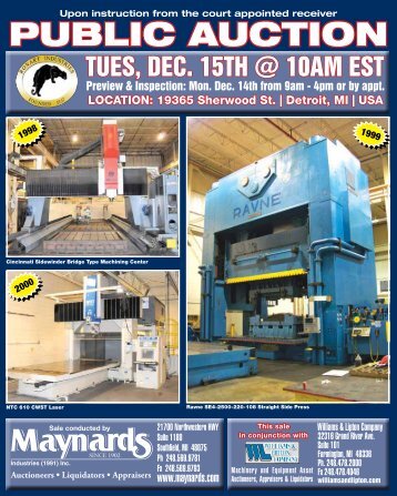 PUBLIC AUCTION - Maynards Industries