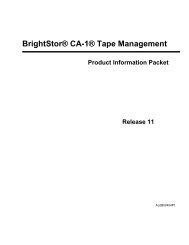 BrightStor CA-1 Tape Management - SupportConnect