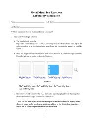 Metal/Metal Ion Reactions Laboratory Simulation