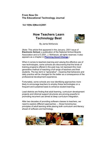 How Teachers Learn Technology Best - iMET