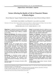 Factors Affecting the Quality of Life in Climacteric Women in Manisa ...