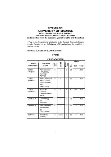 The revised Scheme of examinations and syllabus relating to M.Sc ...