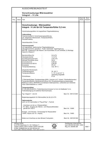 Integral V Lite - Allmess GmbH