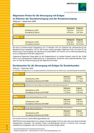 Preisblatt gÃƒÂ¼ltig ab 1.9.2008 (PDF, 64 KB) - westfalica