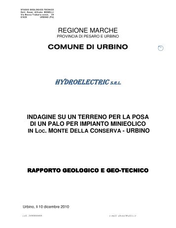 Relazione Geologica.pdf - Provincia di Pesaro e Urbino