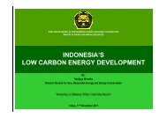 INDONESIA'S LOW CARBON ENERGY DEVELOPMENT