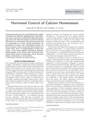Hormonal Control of Calcium Homeostasis